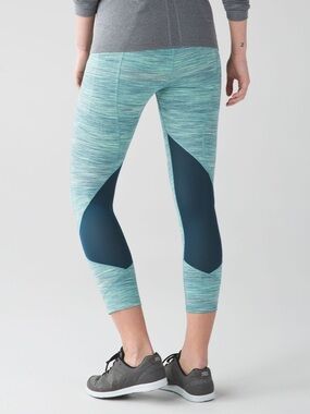 Lululemon Pace Rival Crop Space Dye Camo Alberta Lake Fresh Teal / Alberta Lake